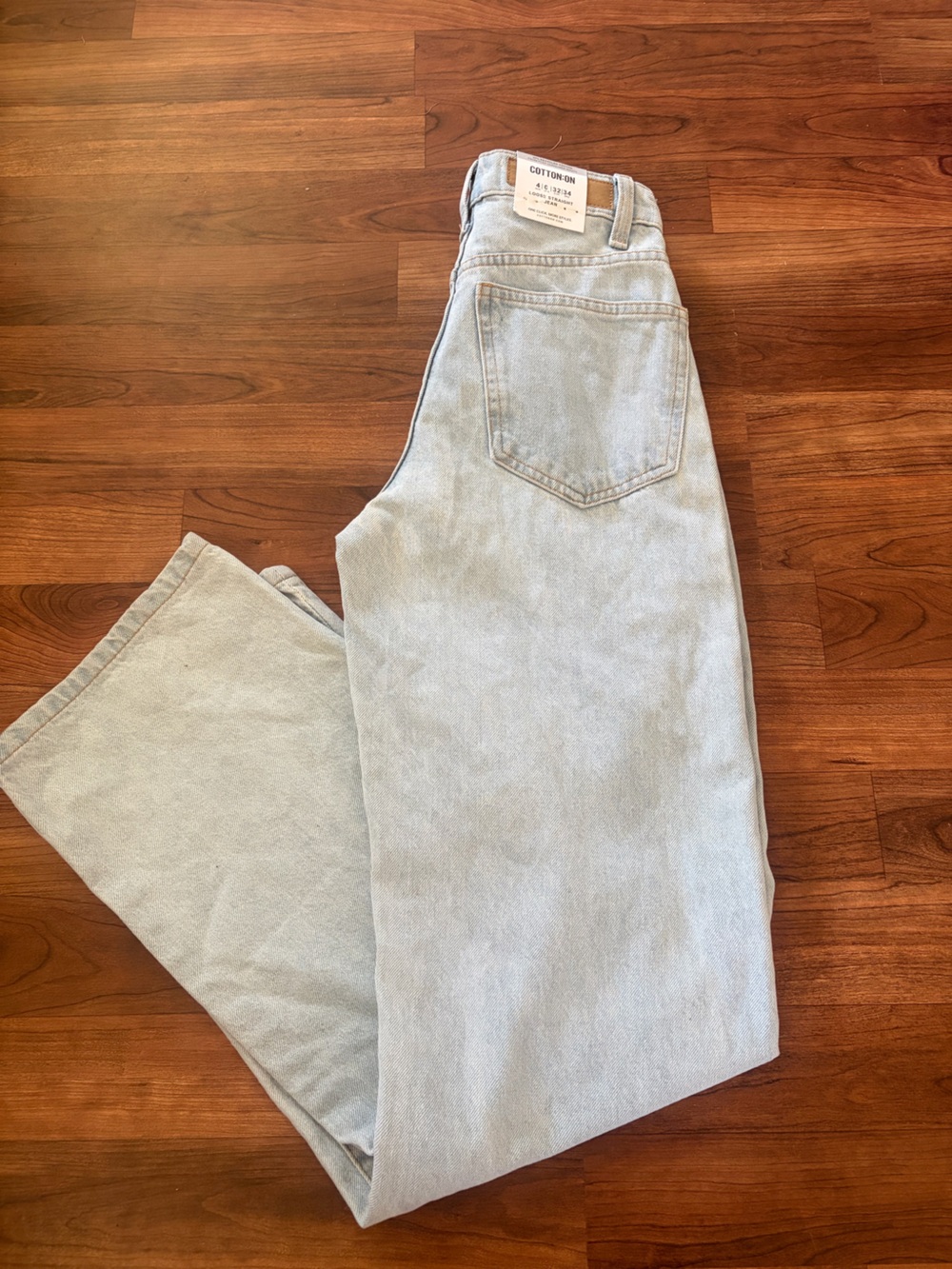 Cotton On Women's Straight Leg Jeans in Pale Light Blue